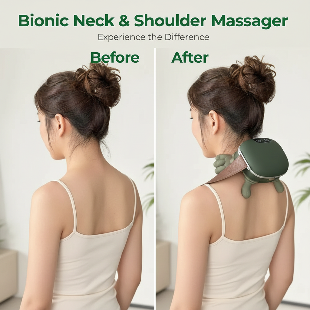 Bionic Finger Neck Shoulder Massager Wireless Neck Cervical Trapezius Kneading Massage Shawl Brushless Motor Neck masajeador